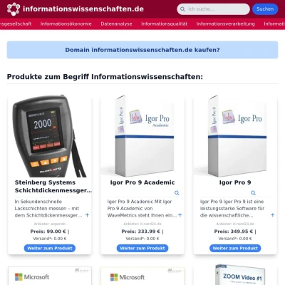 Screenshot informationswissenschaften.de