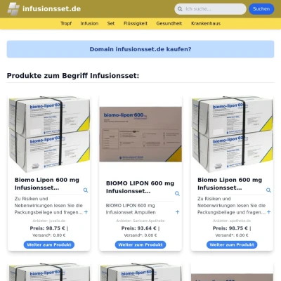 Screenshot infusionsset.de