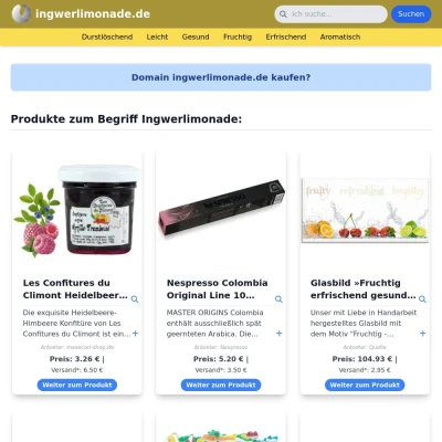 Screenshot ingwerlimonade.de