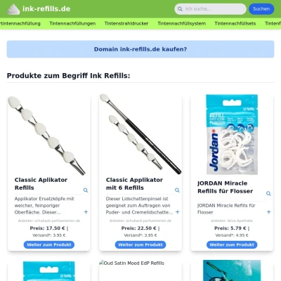 Screenshot ink-refills.de