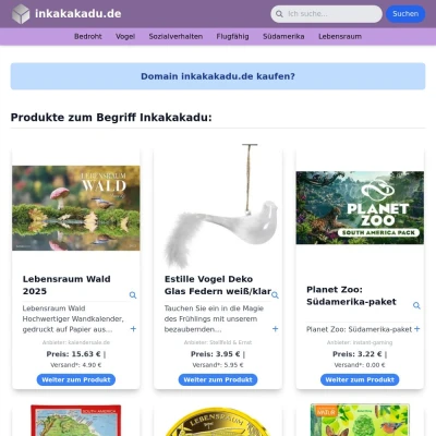 Screenshot inkakakadu.de