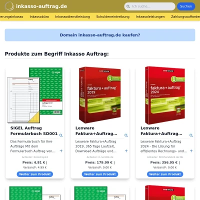 Screenshot inkasso-auftrag.de