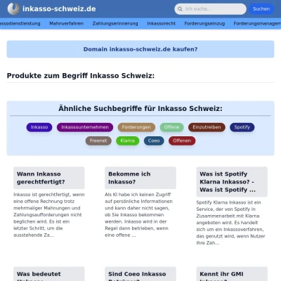 Screenshot inkasso-schweiz.de