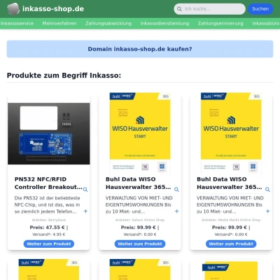 Screenshot inkasso-shop.de