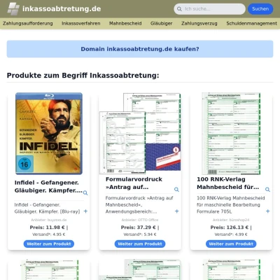 Screenshot inkassoabtretung.de