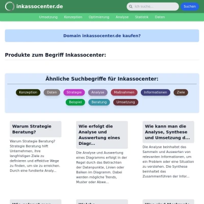 Screenshot inkassocenter.de