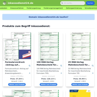 Screenshot inkassodienst24.de