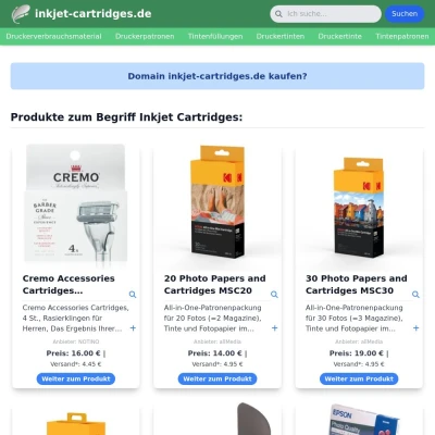 Screenshot inkjet-cartridges.de