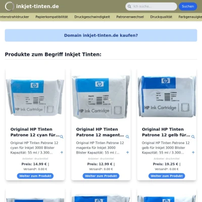 Screenshot inkjet-tinten.de