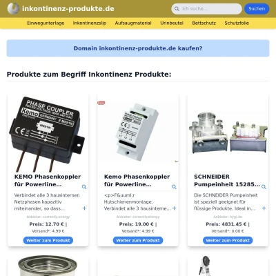 Screenshot inkontinenz-produkte.de