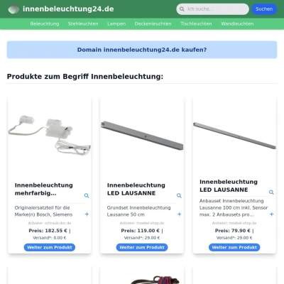 Screenshot innenbeleuchtung24.de