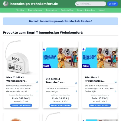 Screenshot innendesign-wohnkomfort.de