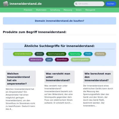 Screenshot innenwiderstand.de