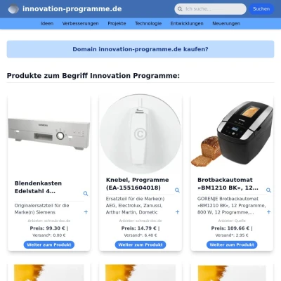 Screenshot innovation-programme.de