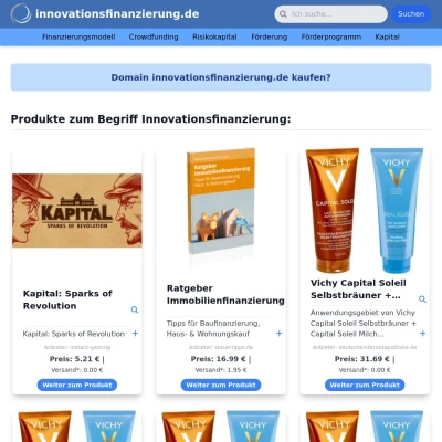 Screenshot innovationsfinanzierung.de