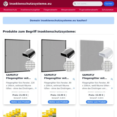 Screenshot insektenschutzsysteme.eu