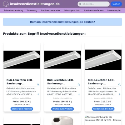 Screenshot insolvenzdienstleistungen.de