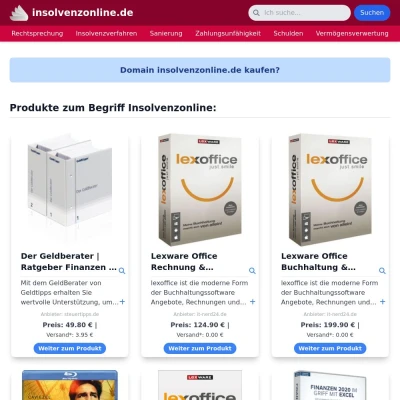 Screenshot insolvenzonline.de