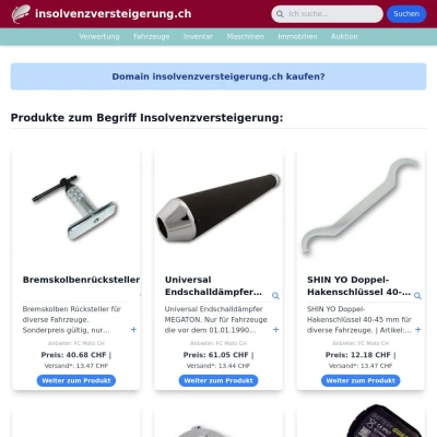 Screenshot insolvenzversteigerung.ch