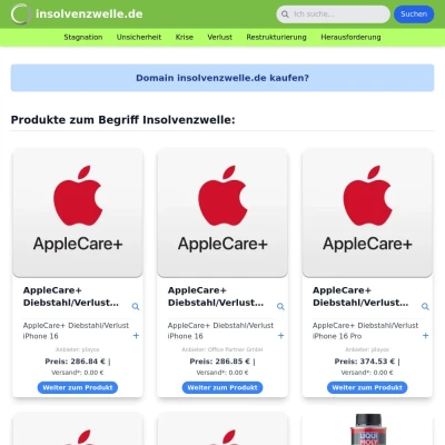 Screenshot insolvenzwelle.de