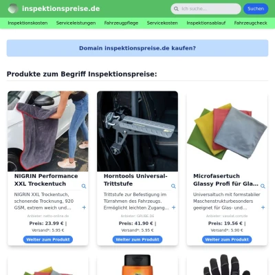 Screenshot inspektionspreise.de