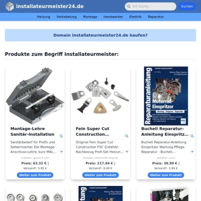 Screenshot installateurmeister24.de