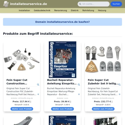 Screenshot installateurservice.de