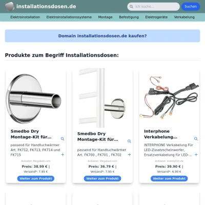 Screenshot installationsdosen.de