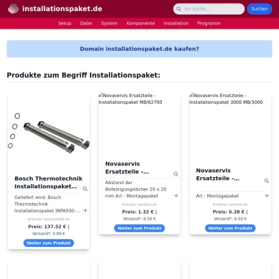 Screenshot installationspaket.de