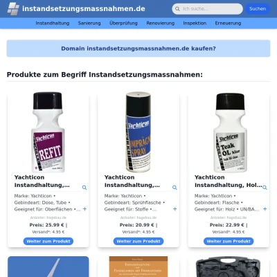 Screenshot instandsetzungsmassnahmen.de