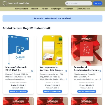 Screenshot instantmail.de