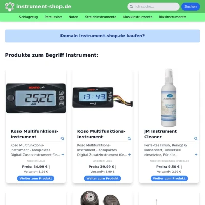 Screenshot instrument-shop.de