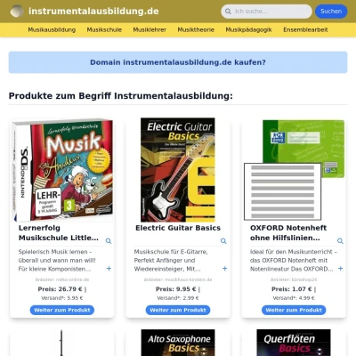 Screenshot instrumentalausbildung.de