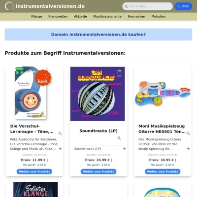 Screenshot instrumentalversionen.de