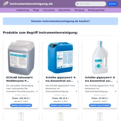 Screenshot instrumentenreinigung.de