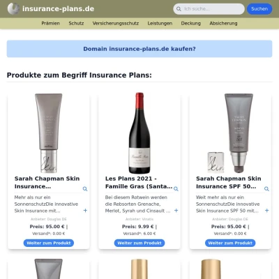 Screenshot insurance-plans.de