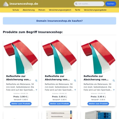 Screenshot insuranceshop.de