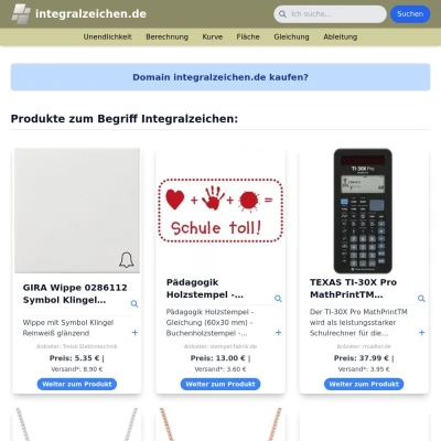 Screenshot integralzeichen.de