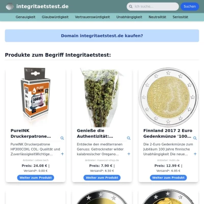 Screenshot integritaetstest.de