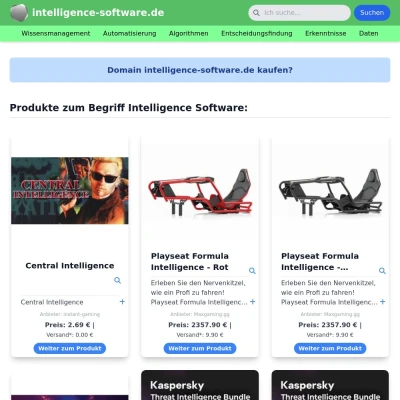 Screenshot intelligence-software.de