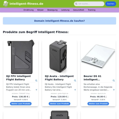 Screenshot intelligent-fitness.de