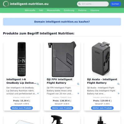 Screenshot intelligent-nutrition.eu