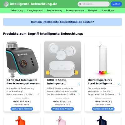 Screenshot intelligente-beleuchtung.de