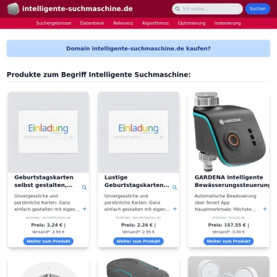 Screenshot intelligente-suchmaschine.de