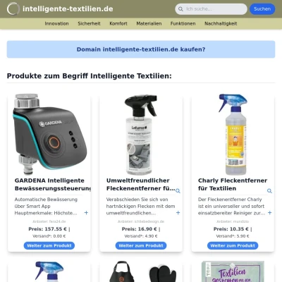 Screenshot intelligente-textilien.de