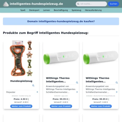 Screenshot intelligentes-hundespielzeug.de