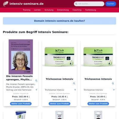 Screenshot intensiv-seminare.de