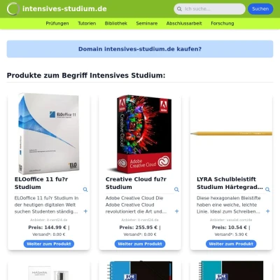 Screenshot intensives-studium.de