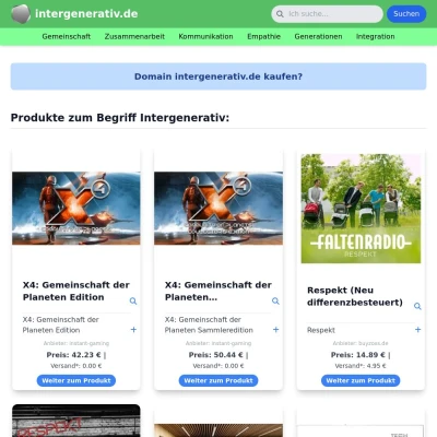 Screenshot intergenerativ.de