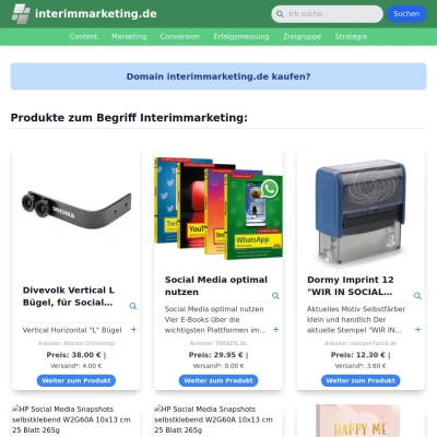 Screenshot interimmarketing.de